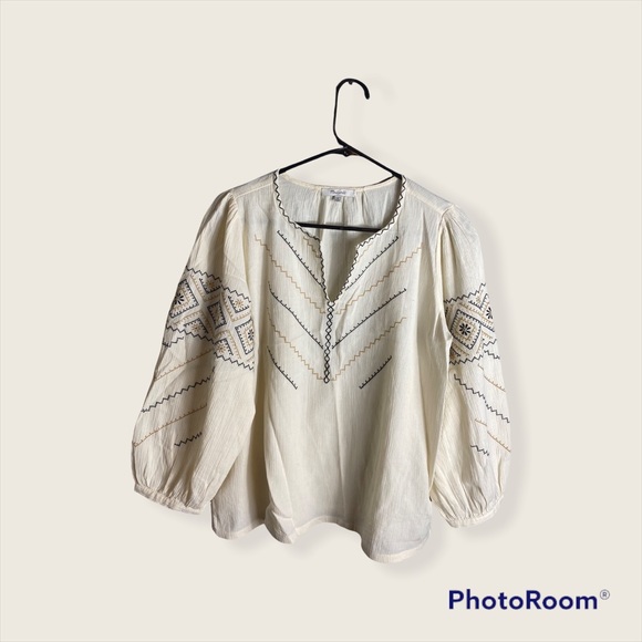 NWT Madewell Embroidered Peasant Top - Picture 6 of 8